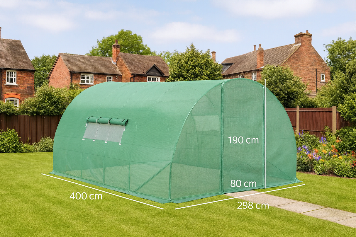 4m x 3m Walk-in Garden Polytunnel Greenhouse