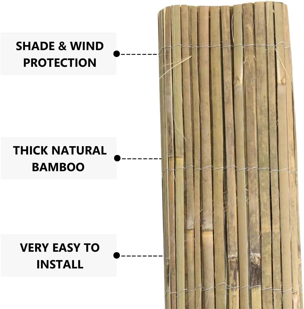 Natural Split Bamboo Reed Garden Screening for Privacy and Outdoor Fencing