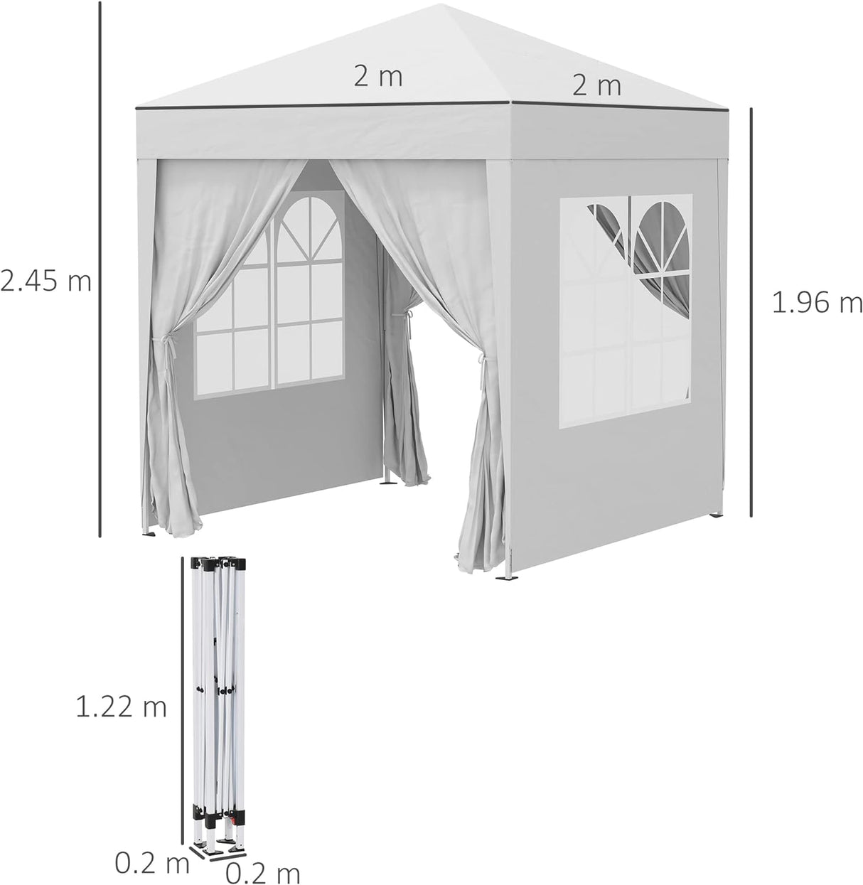 Pop Up Gazebo Party Tent Canopy Marquee with Storage Bag
