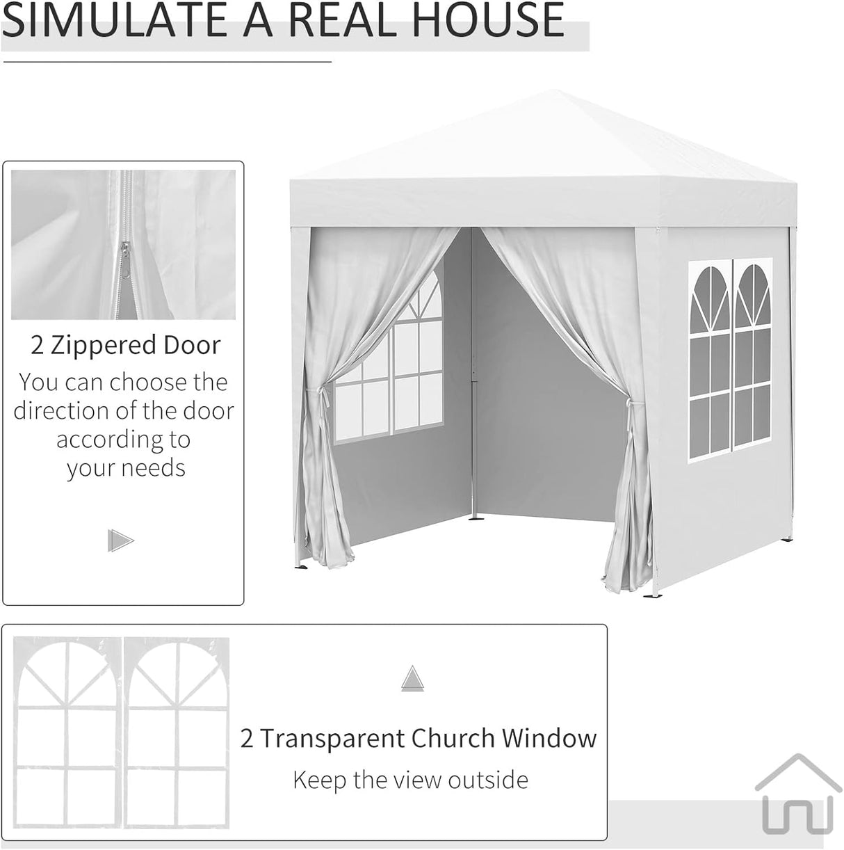 Pop Up Gazebo Party Tent Canopy Marquee with Storage Bag