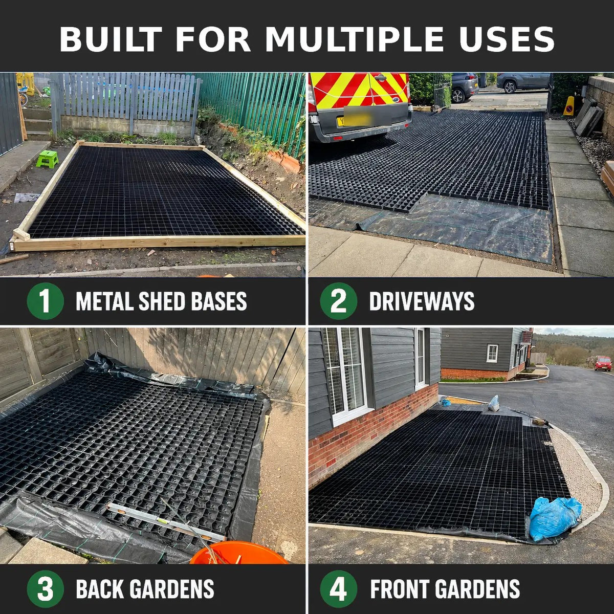 Multiple Use Grids for Driveways, Sheds, and Paths