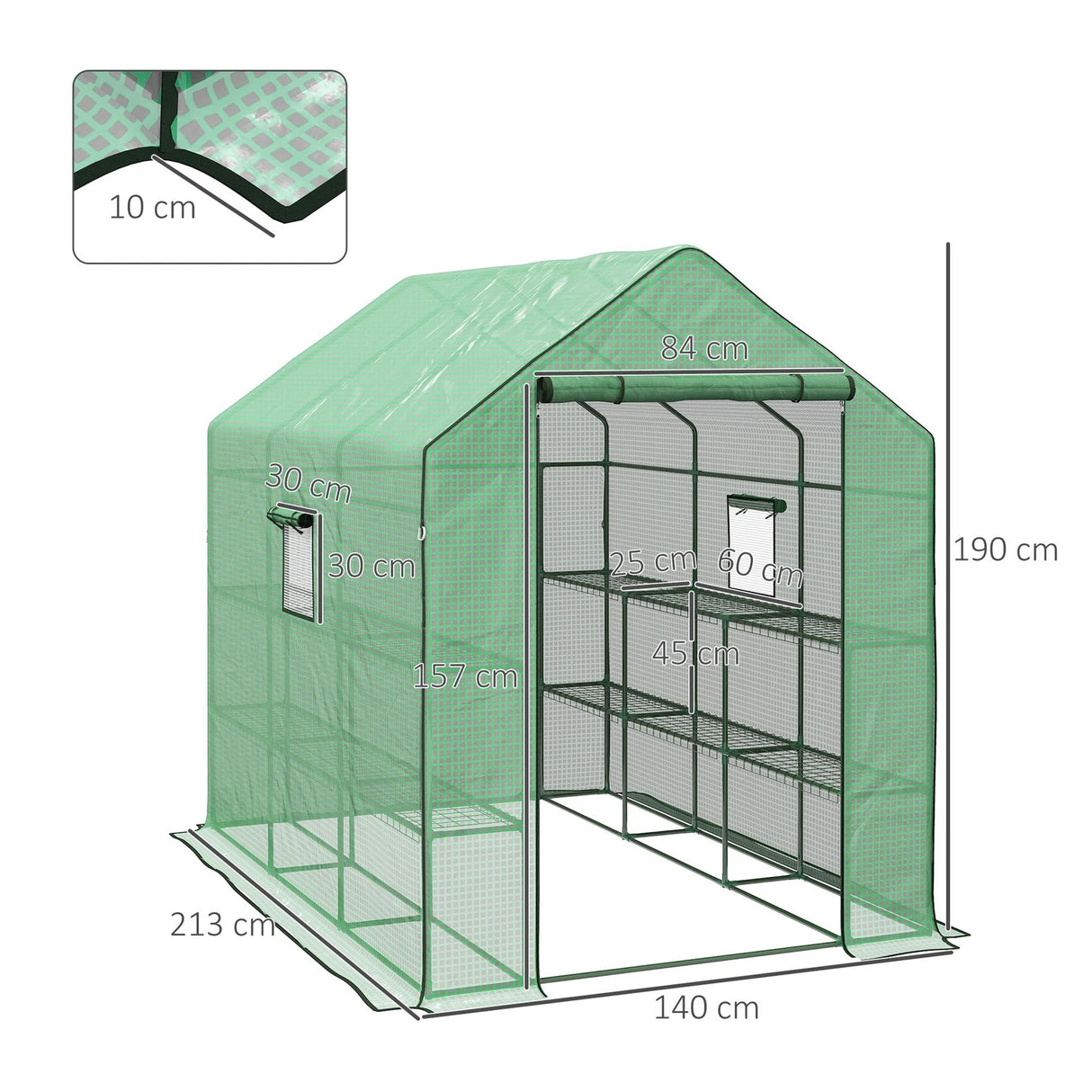 Garden Walk-In Plastic Greenhouse
