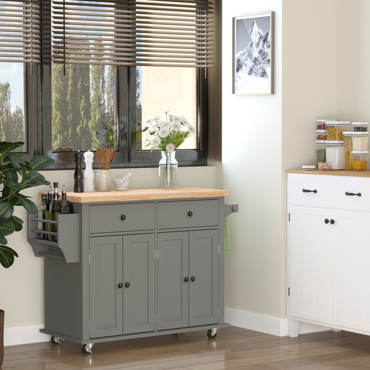 Kitchen Pantry Island Storage Trolley