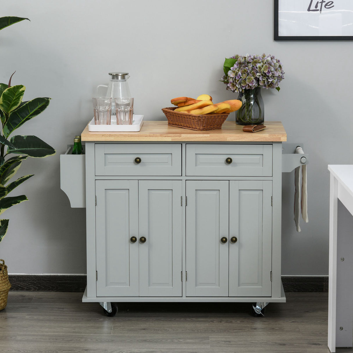 Kitchen Pantry Island Storage Trolley
