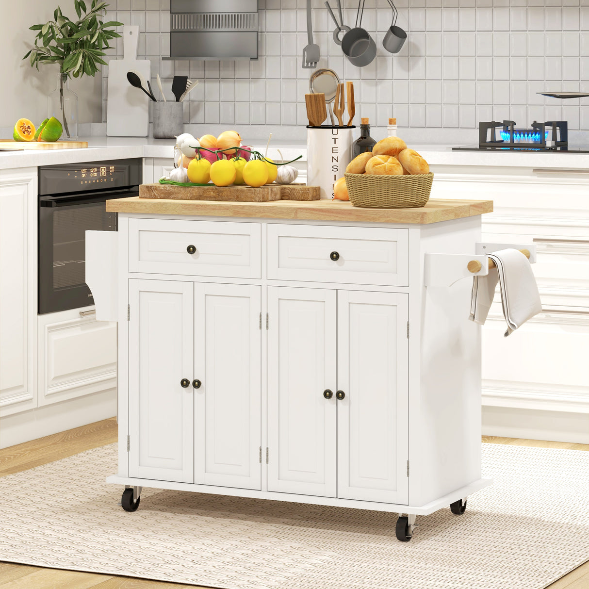 Kitchen Pantry Island Storage Trolley