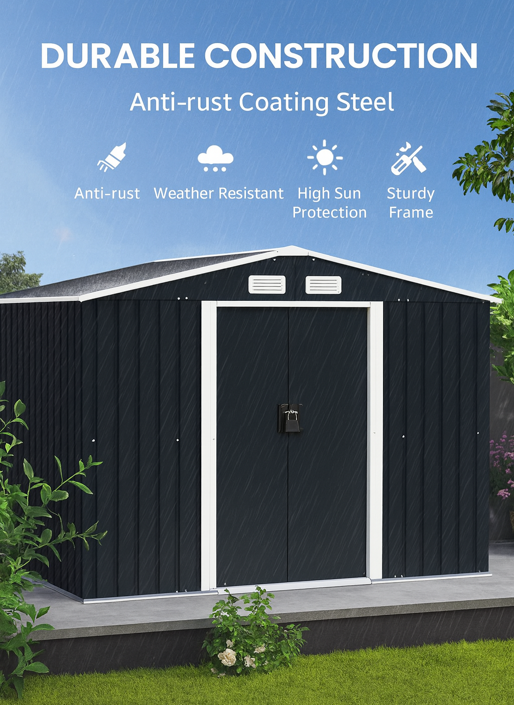 Solid Metal Garden Sheds