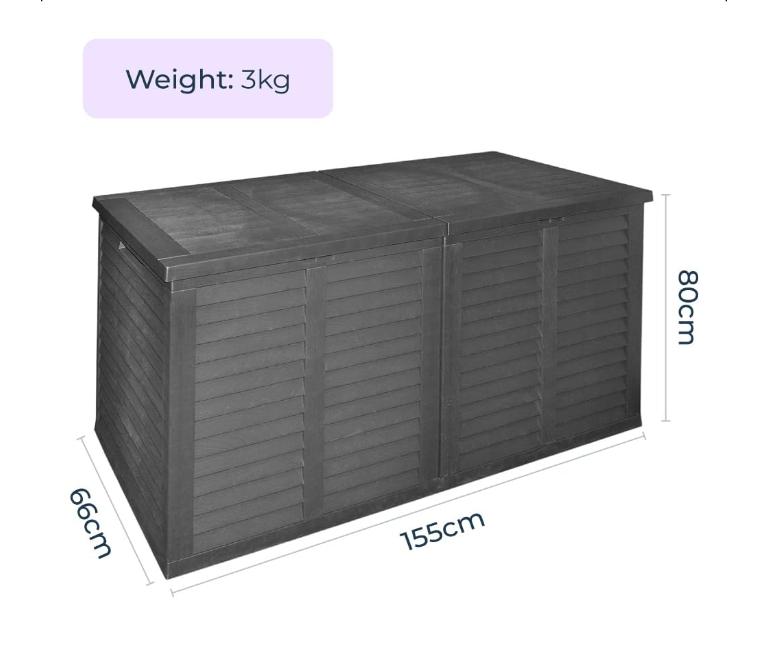 Garden Storage Box with Lid – Water-Resistant, Lockable Plastic with Wheels