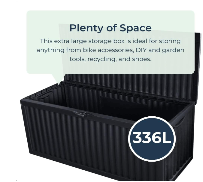 Garden Storage Box with Lid – Water-Resistant, Lockable Plastic with Wheels