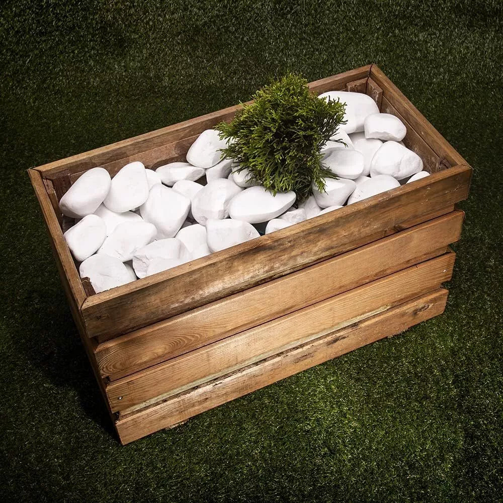 Polar White Cobbles Tumbled Stones for Elegant Garden Design