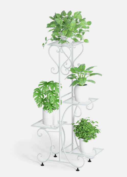 Outdoor Indoor Metal Plant Stand Planter Flower Pot Garden Shelf Shelving for Outdoor/Indoor