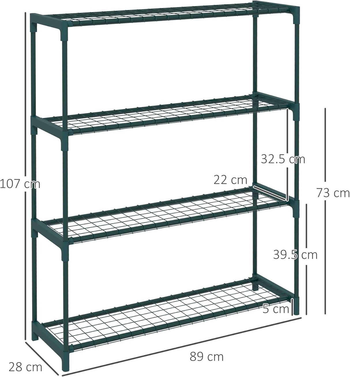 4-Tier Outdoor Plant Stand – Modern Steel Frame Planter Rack for Garden