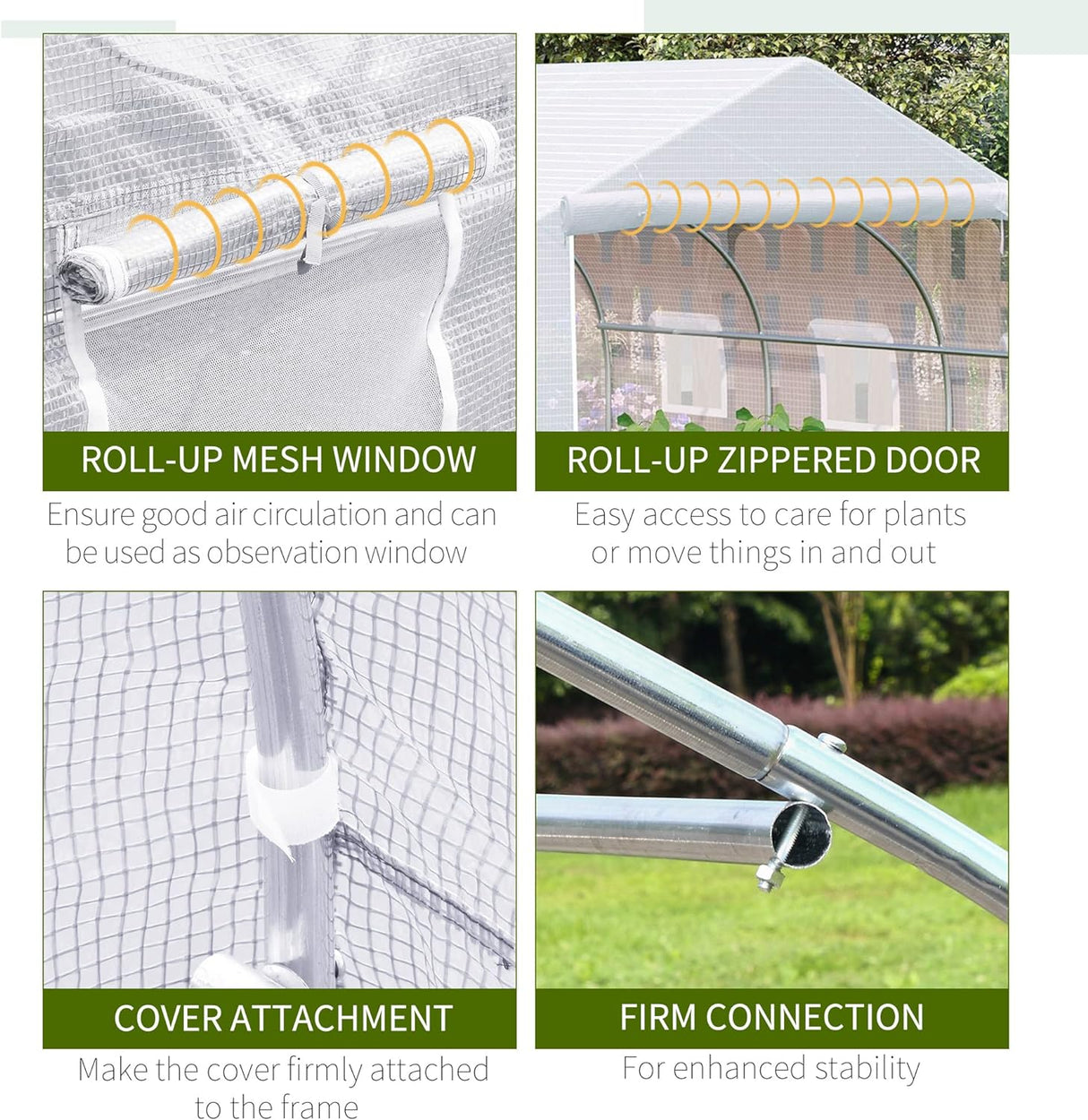 Walk-In Portable Greenhouse Tunnel – 4.5m x 3m x 2m Heavy-Duty Garden Polytunnel