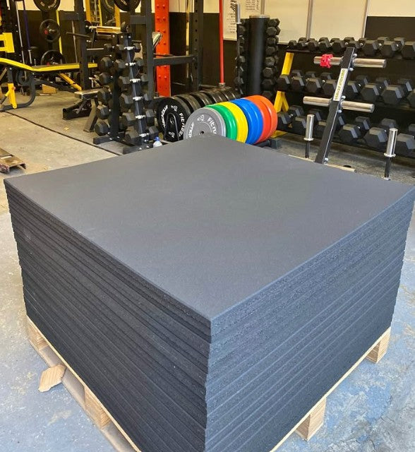 Heavy Duty Rubber Gym Floor Tiles | Non-Slip Crumb Mats | 1m x 1m Protective Flooring