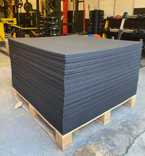 Heavy Duty Rubber Gym Floor Tiles | Non-Slip Crumb Mats | 1m x 1m Protective Flooring