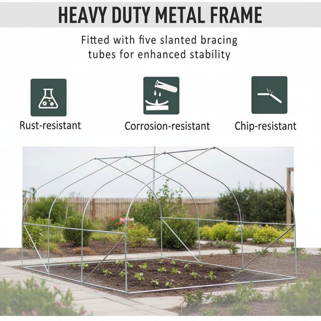 Walk-In Portable Greenhouse Tunnel – 4.5m x 3m x 2m Heavy-Duty Garden Polytunnel
