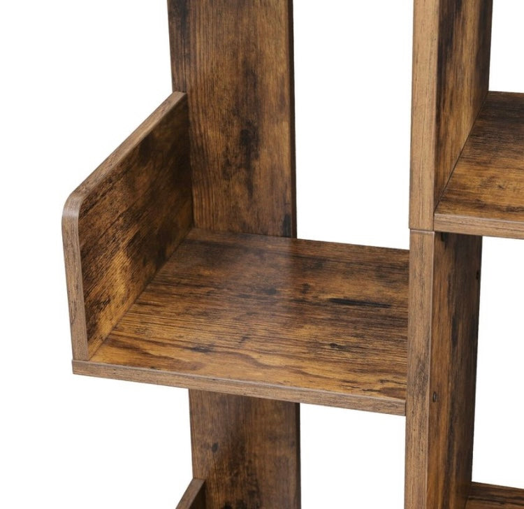 Bookshelf Tree-Shaped Bookcase 13 Storage Shelves Rounded Corners