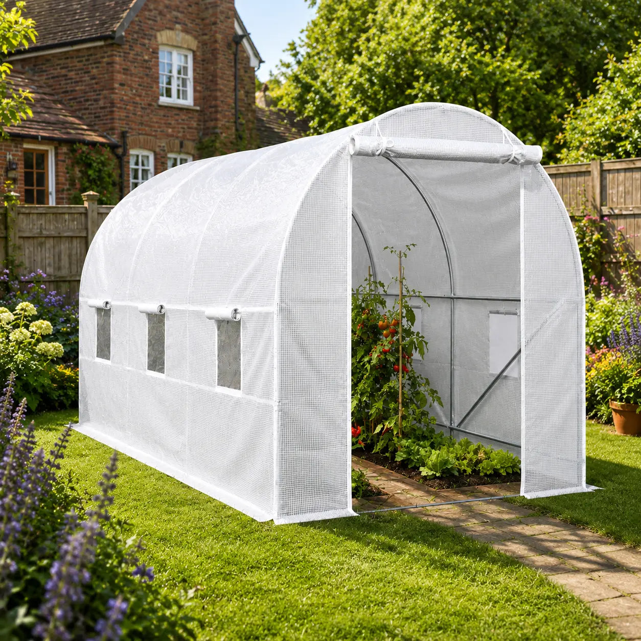 White Polytunnel for British Gardens
