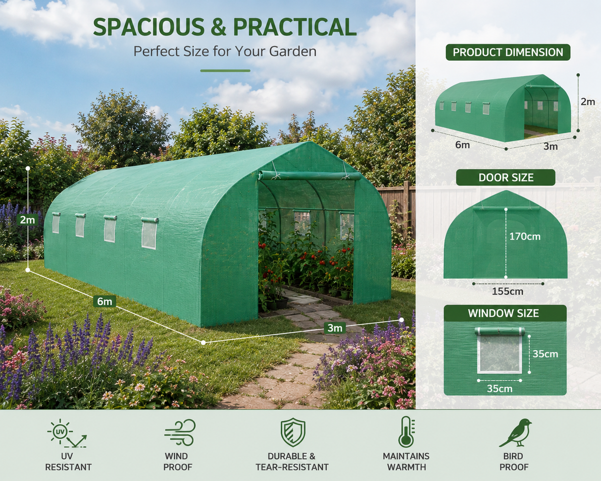 Large Heavy-Duty Polytunnel Size
