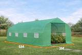 6 x 3M Walk in Polytunnel Greenhouse Large Outdoor Grow House w/ Door