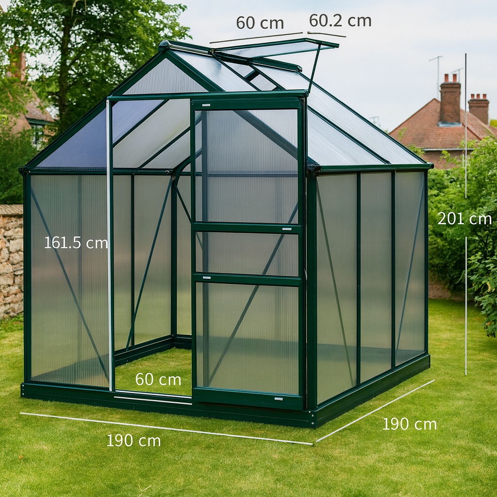 Aluminium Polycarbonate Greenhouse Large Walk-In Greenhouse