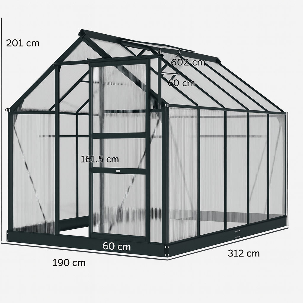 Aluminium Polycarbonate Greenhouse Large Walk-In Greenhouse