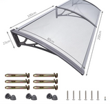 Grey Front Door Canopy Outdoor Awning and Rain Shelter for Back Door, Porch, and Window