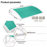 Door Canopy Awning Shelter - Front/Back Porch Outdoor Shade, Patio Roof Rain Cover