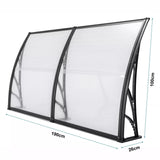Door Canopy Awning Shelter - Front/Back Porch Outdoor Shade, Patio Roof Rain Cover