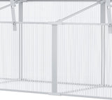 Aluminium Greenhouse Plants Raised Bed Vented Cold Frame Transparent