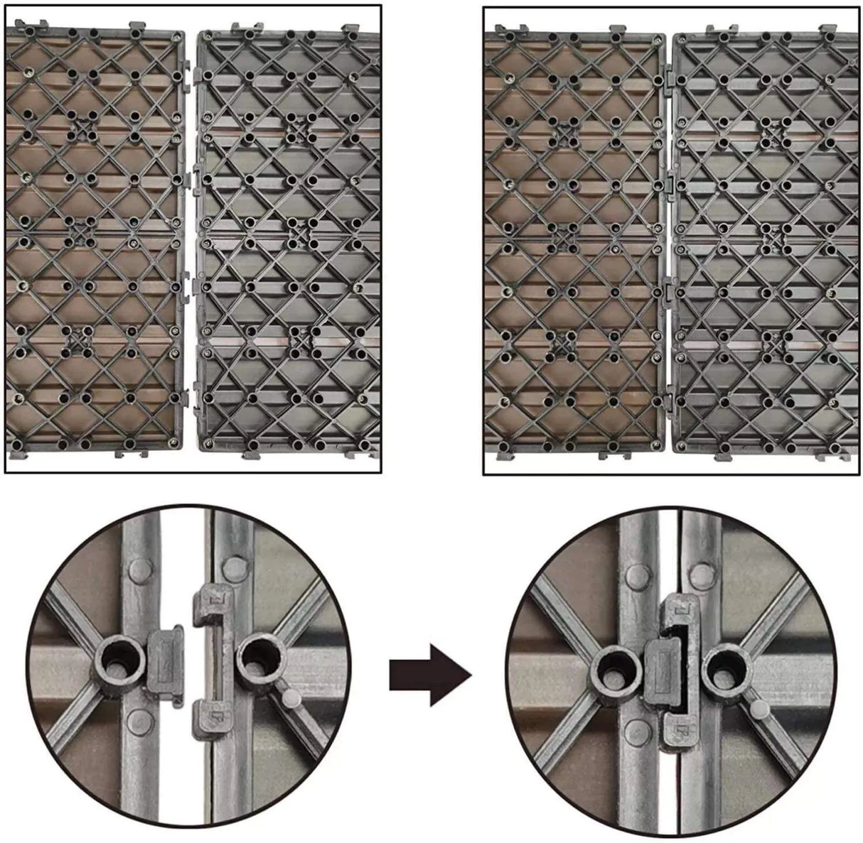Premium Non-Slip Decking Tiles for Garden Patio Balcony | Composite Decking Floor