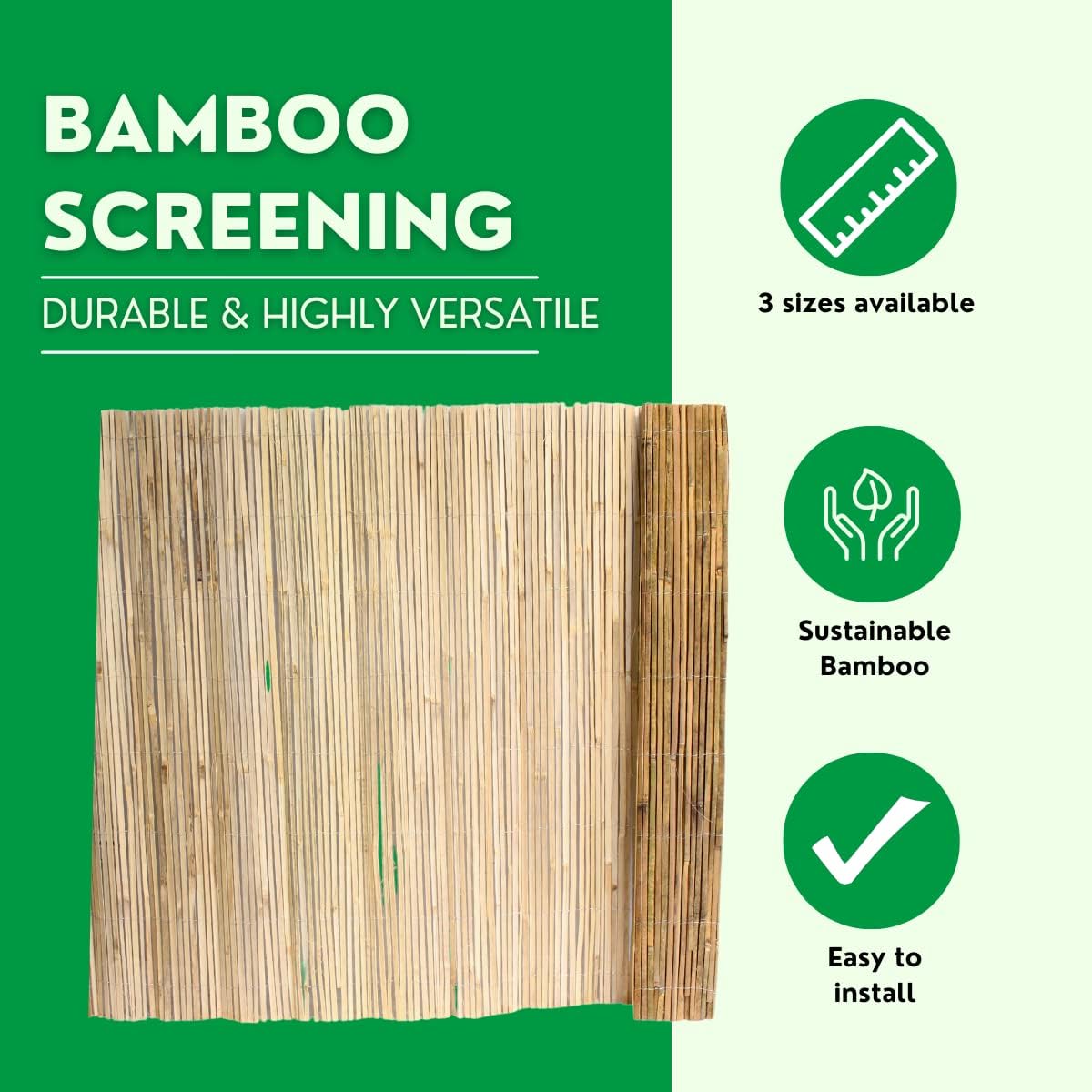 Split Reed Screening Natural Split Bamboo Reed Garden Screening for Privacy and Outdoor Fen ...