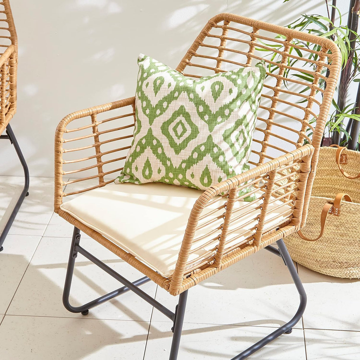 Neo Garden Wicker Rattan Patio Furniture Set – Outdoor/Indoor Sofa, Chairs, and Table with Cushions for Balcony or Conservatory (Natural)