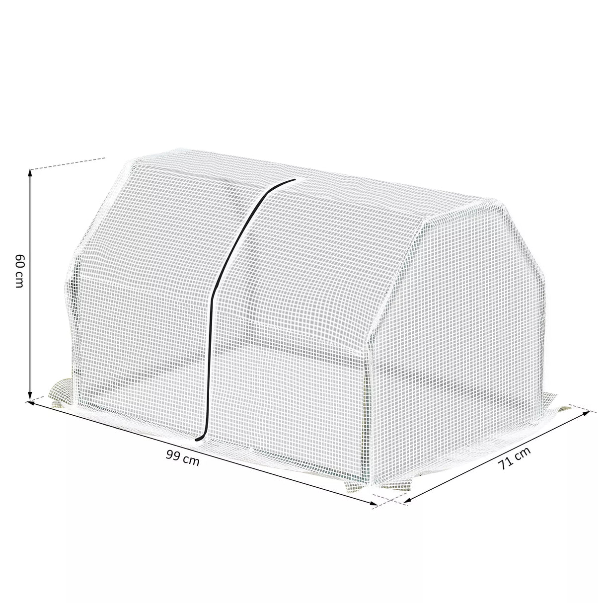 Mini Greenhouse Grow House PVC Cover Steel Frame White 99 x 71 x 60cm