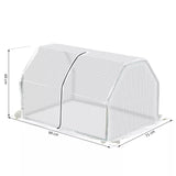 Mini Greenhouse Grow House PVC Cover Steel Frame White 99 x 71 x 60cm
