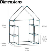 3-Tier Walk-In Medium Greenhouse with 6 Shelves for Extra Storage
