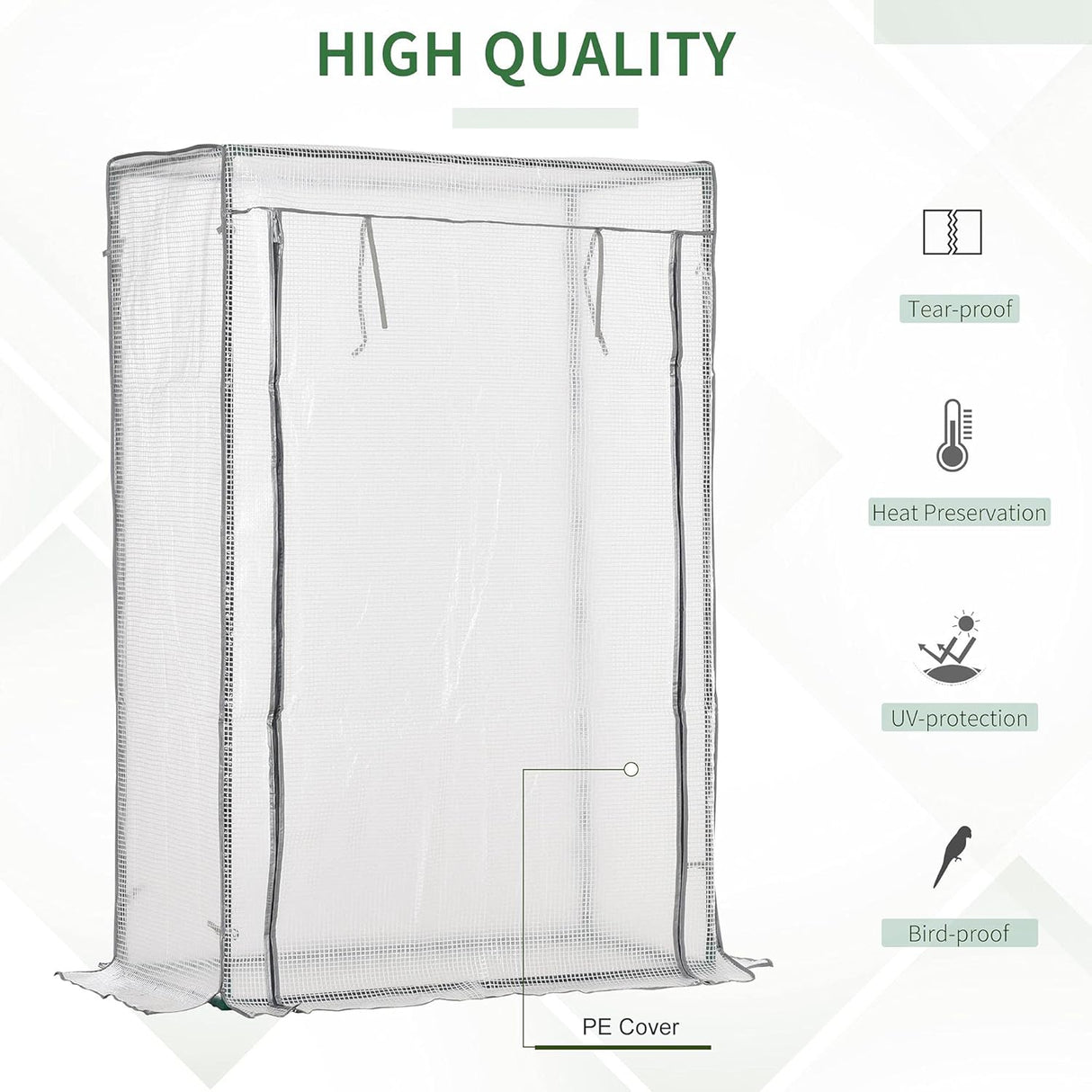 Compact 100 x 50 x 150cm Tomato Greenhouse with Roll-up Door and PE Cover for Outdoor