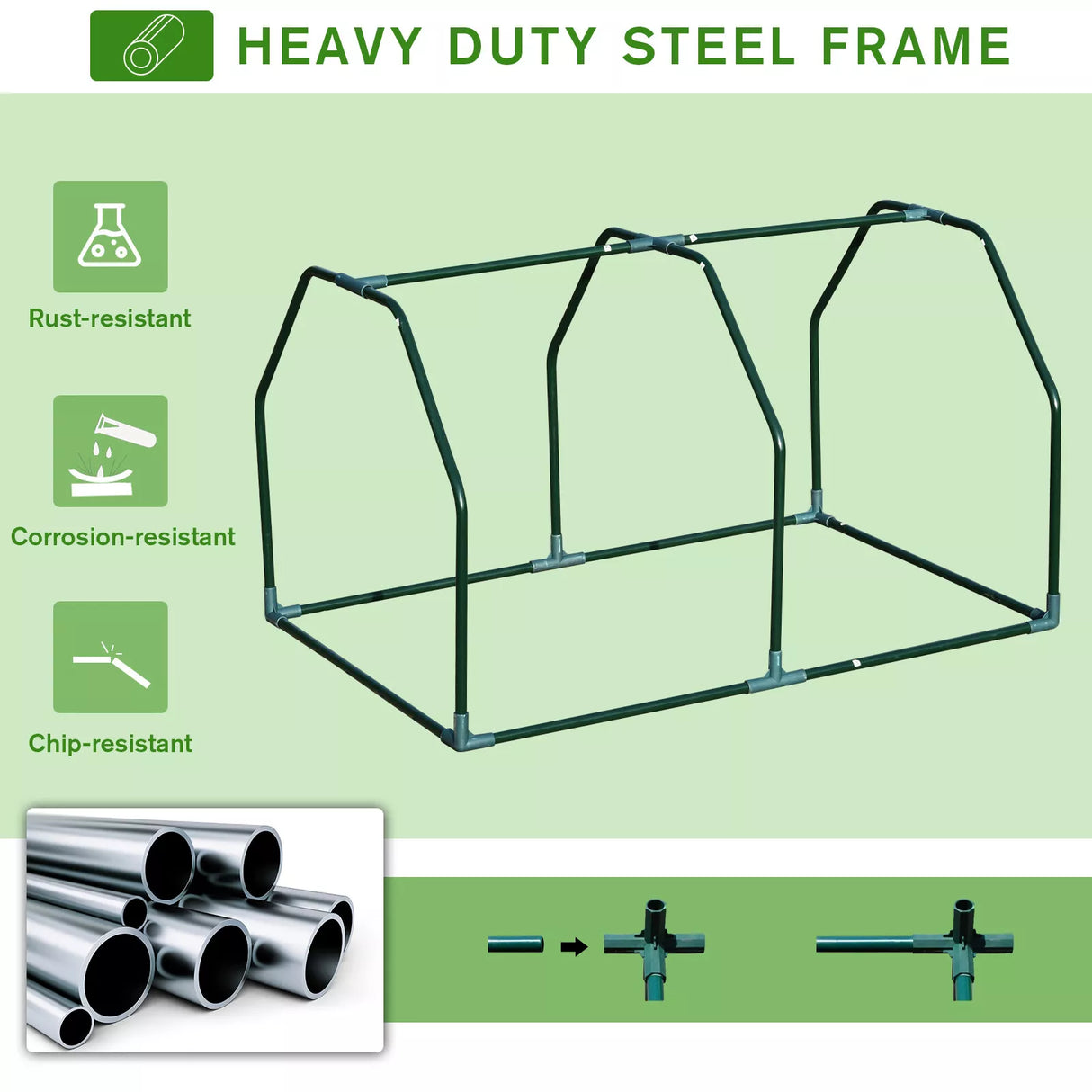 Mini Greenhouse Grow House PVC Cover Steel Frame White 99 x 71 x 60cm