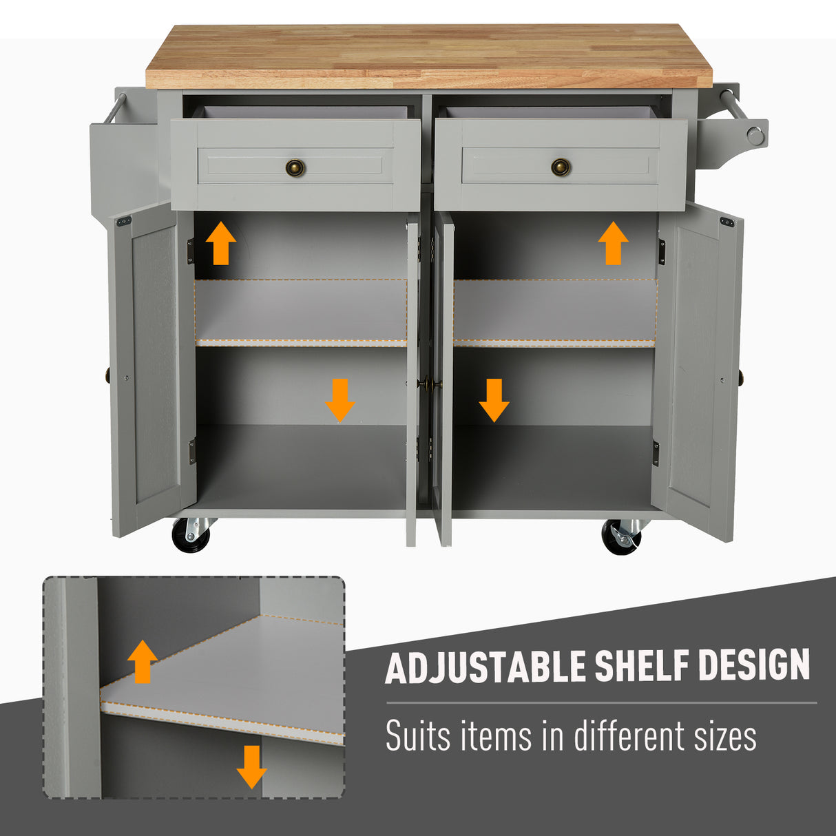 Kitchen Pantry Island Storage Trolley