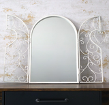 Metal Shutter Wall Mirror Ornamental French Decorative Vanity Arched Decor 50cm