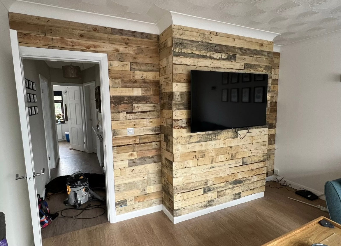 Reclaimed Pallet Wood - Wall Cladding Recycled Timber Planks Boards