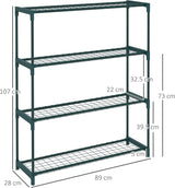 4-Tier Outdoor Plant Stand – Modern Steel Frame Planter Rack for Garden