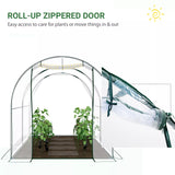 Walk In Polytunnel Greenhouse w/ Roll Up Door PVC Cover, 2.5 x 2m