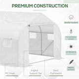 Walk-In Portable Greenhouse Tunnel – 4.5m x 3m x 2m Heavy-Duty Garden Polytunnel