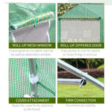 Garden Walk-In Tunnel Greenhouse with Roll-Up Mesh Door and PE Cover, Featuring 6 Windows