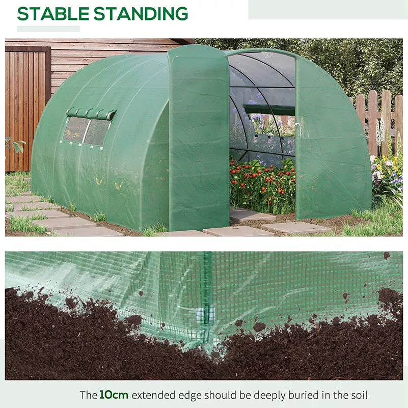 4 x 3M Walk-in Garden Polytunnel Greenhouse