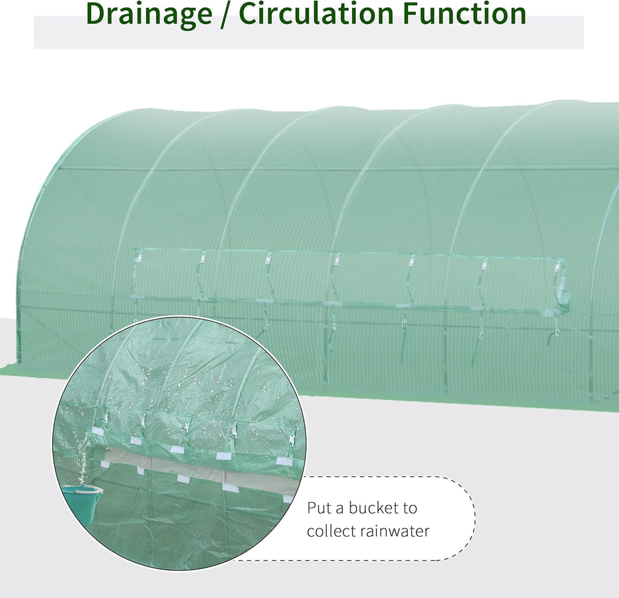 6m x 3m x 2m Walk-In Greenhouse Polytunnel for Outdoor Garden Flowers and Vegetables