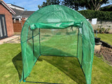 1.8 x 1.8 x 2m Walk-In Polytunnel Greenhouse with Roll-Up Window and Door, Steel Frame
