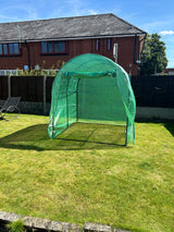 1.8 x 1.8 x 2m Walk-In Polytunnel Greenhouse with Roll-Up Window and Door, Steel Frame