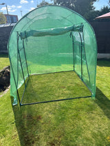 1.8 x 1.8 x 2m Walk-In Polytunnel Greenhouse with Roll-Up Window and Door, Steel Frame