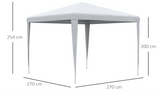 Garden Gazebo Marquee Party Tent - 2.7m x 2.7m - Wedding Canopy Outdoor in White